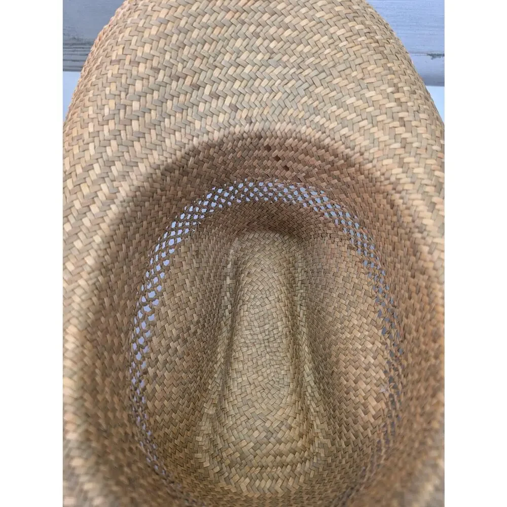 Vintage Turf Paradise Meister Bräu Day Hat Cowboy Straw Western Brown‎ Mens 80s